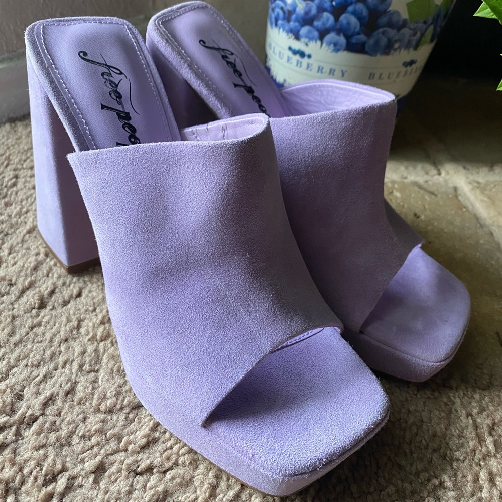 New Free People Lavender Purple Margo Mule